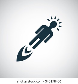 man rocket icon, on white background - Shutterstock ID 345178406