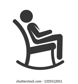 Man In Rocking Chair Icon.