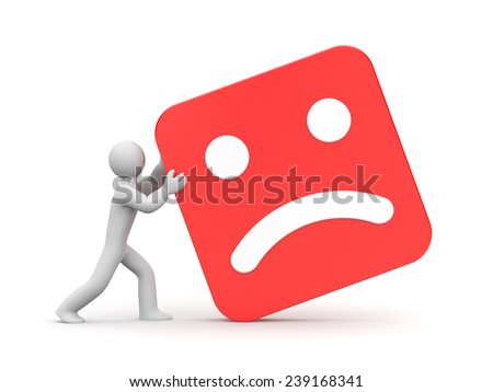 Man rolls sad face