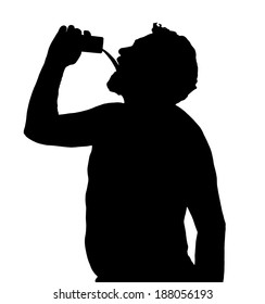 Man Silhouette Stubby European Drinking Can Stock Vector (Royalty Free ...