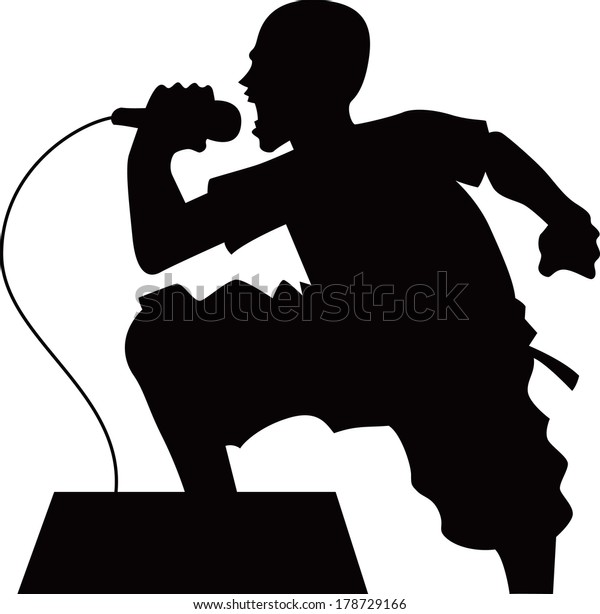 Man Singing Silhouette Stock Illustration 178729166 | Shutterstock