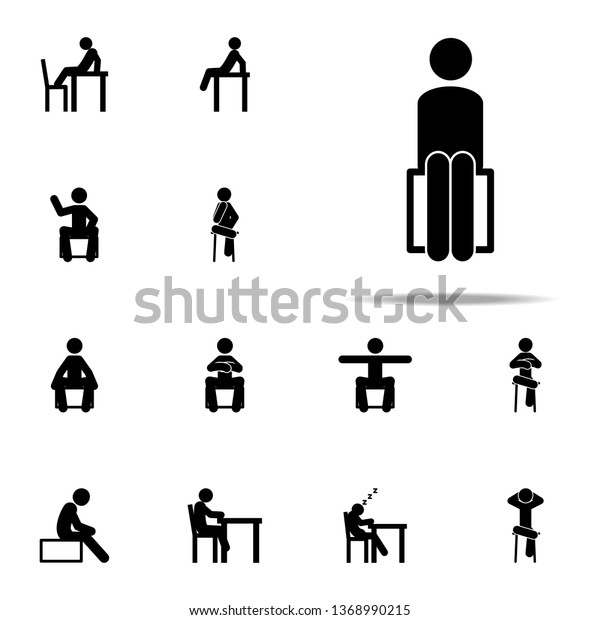 Man Sitting Chair Icon Man Sitting Stock Illustration 1368990215 ...