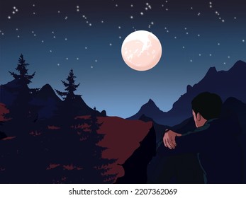 4,340 Man sitting on moon Images, Stock Photos & Vectors | Shutterstock