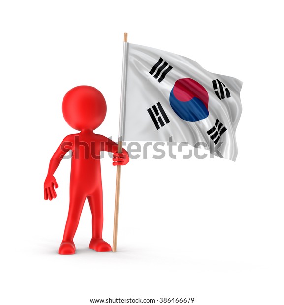 かわいい女の子と韓国の国旗のイラスト のベクター画像素材 ロイヤリティフリー Shutterstock