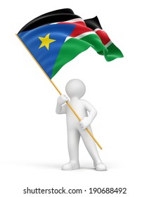 Man And South Sudan Flag 