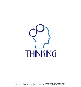 Man thinking icon. Thinking head icon isolated on white background