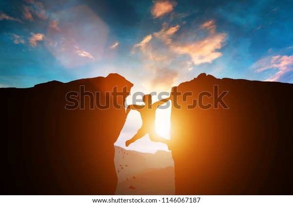 Man in trap trying to
climb on mountain. Extreme, dangerous and risky situation concept.
3D illustration