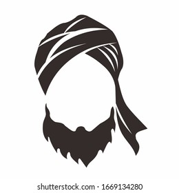 Man Wear Turban Long Beard Stock Illustration 1669134280 | Shutterstock