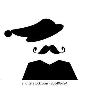 Man Wearing Black Leather Santa Hat Stock Illustration 288496724