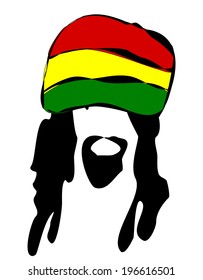 Man Wearing Reggae Hat And Dreadlocks