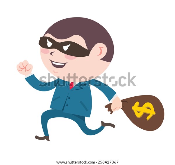 Man Wearing Suit Stealing Sack Money Stock Illustration 258427367 ...