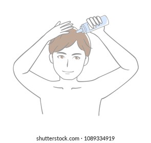 Man Who Applies Hair Tonic