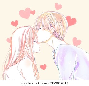 Man And Woman Kissing On The Forehead