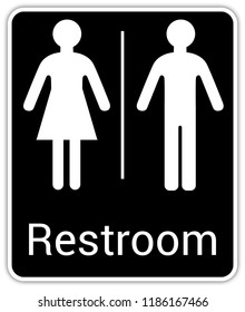 Man Woman Restroom Sign Toilet Room Stock Illustration 1186167466