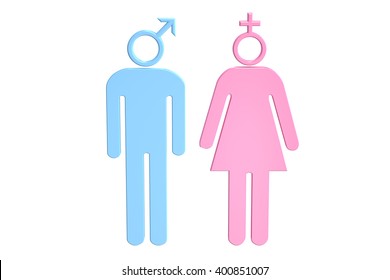 Man Woman Silhouette Gender Symbols 3d Stock Illustration 400851007 ...