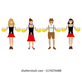 Man Women Beer Oktoberfest Festival Stock Illustration 1174376488 ...