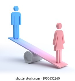 Man And Women Pictogram. Gender Equity Concept. 3d Rendering