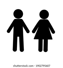 Man And Women Silhouette Icon Illustration