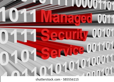 Managed Security Service In The Form Of Binary Code, 3D Illustration