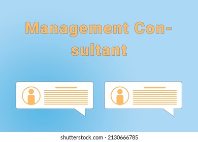 Management Consultant Jobs. Management Consultant Text On Blue Background. Job Or Employee Search Concept. Recruiting Employees To Company. Wallpaper With Text Management Consultant Jobs