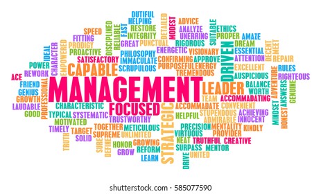 Management Word Cloud Concept on White