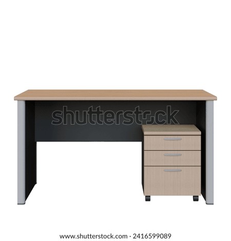 Manager Desk 3D Render Illustration Design Element