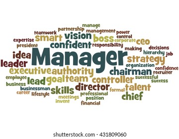 Manager Word Cloud Concept On White Stock Illustration 431809060 ...