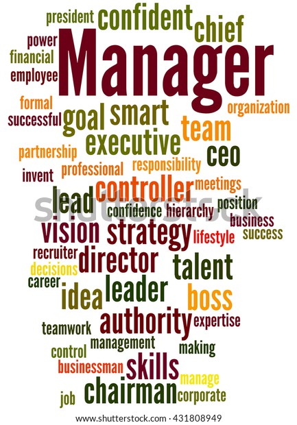 Manager Word Cloud Concept On White Stock Illustration 431808949 ...