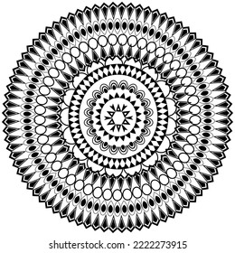 Mandala Art-Black And White Color,It Is Made Of Simple And Complex Designs Showing How Can Life Be Easy And Hard At The Same Time.