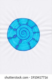 Mandala Blue Slug Drawing Picture