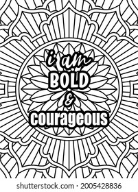 mandala coloring pages motivational inspirational quotes stock illustration 2005428836