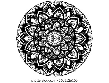 mandala floral pattern for design,features stunning details 
that create a timeless and mesmerizing design. Perfect for home decor, textiles, 
and stationery,Coloring book,anti-stress, coloring book