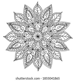 mandala, lace and motif design black and white  - Shutterstock ID 1855041865