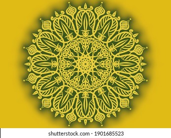 Mandala Ornament, Design Element. Tribal Ethnic Arabic, Indian, Turkish Motif. Digital Art Illustration