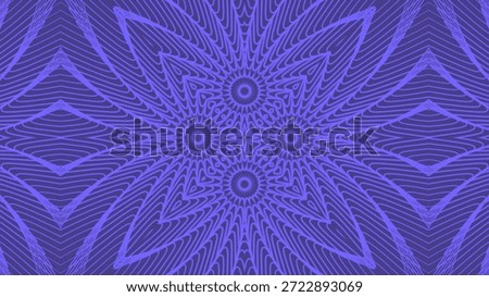Mandala overlay background presents a hypnotic purple geometric pattern with flowerlike circles beautifully morphing.