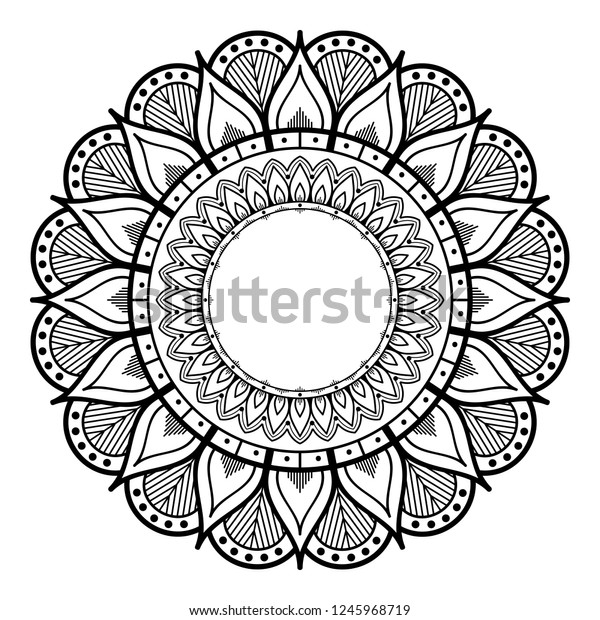 Mandala Pattern Black White Islam Arabic Stock Illustration 1245968719 