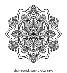 Black White Mandala Vector Isolated On Stock Vector (Royalty Free ...