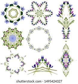 Mandala.
Round floral pattern.
Elements for postcards, fabrics, patterns.