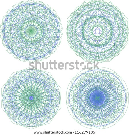 Mandala. Round ornament pattern set. raster