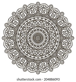 Mandala Round Ornament Pattern Stock Vector (Royalty Free) 198451193 ...