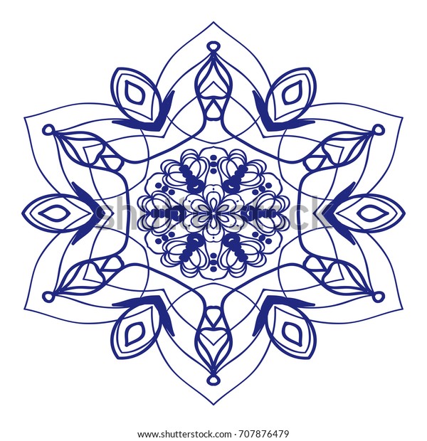 mandala tattoo design greeting card invitation stock illustration 707876479