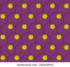 Mangosteen Pattern Seamless. Fruit Background. Cartoon Style  Ornament
