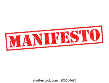 MANIFESTO Red Rubber Stamp Over A White Background.