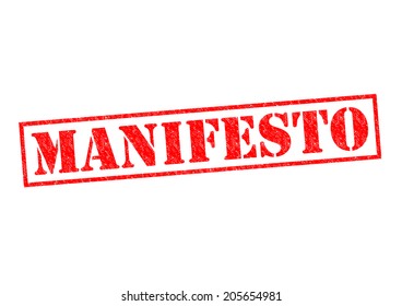 MANIFESTO Red Rubber Stamp Over A White Background.