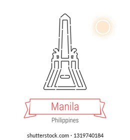 Rizal Monument Stock Illustrations Images Vectors Shutterstock https www shutterstock com image illustration manila philippines line icon red ribbon 1319740184