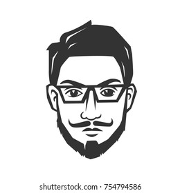 Mans Face Beard Black White Object Stock Illustration 754794586 ...