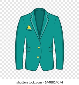 Mans Green Jacket Icon In Cartoon Style Isolated On Background For Any Web Design