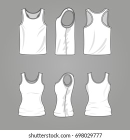 Mens Womens Blank Outline Casual Tank Stock Vector (Royalty Free ...