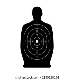 Man-shaped shooting target for practice on a rifle range