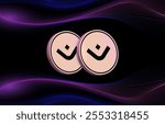 mantra-om cryptocurrency logos on digital background. 3d illustrations.